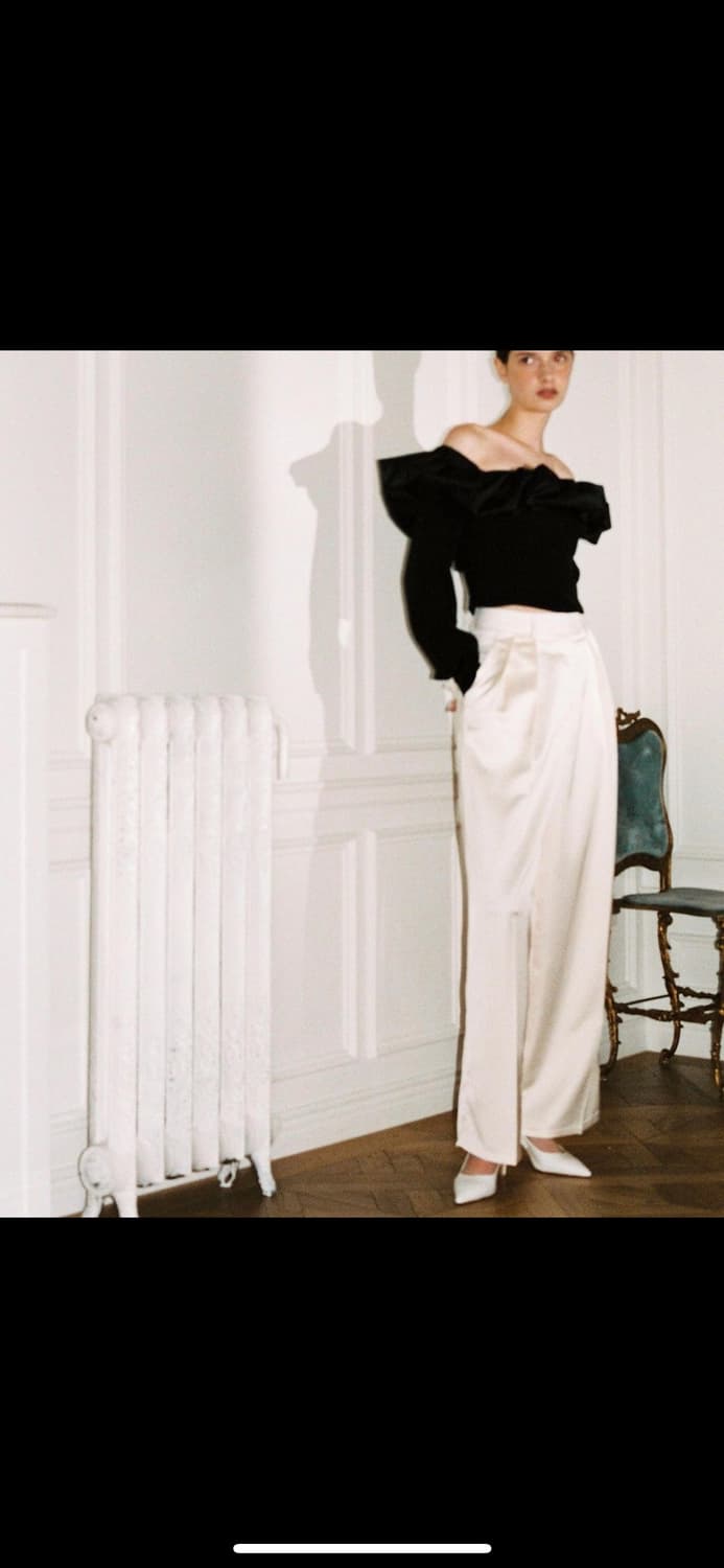 더티스 organza draped offshoulder top black 상품이미지2