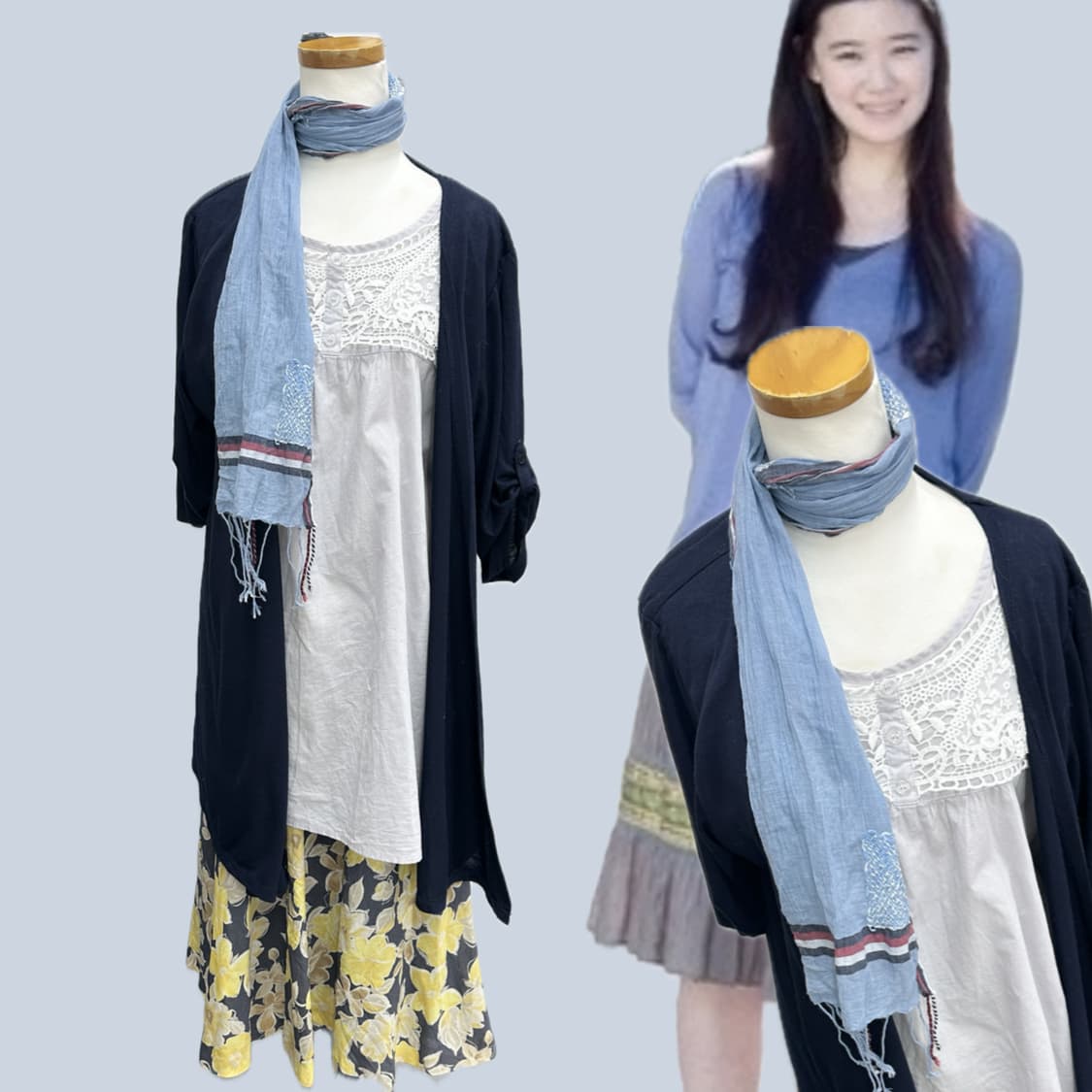 🩵하구미의 레이어드 모리걸 코디세트🩵 머플러 스커트 그런지 에스닉 상품이미지2