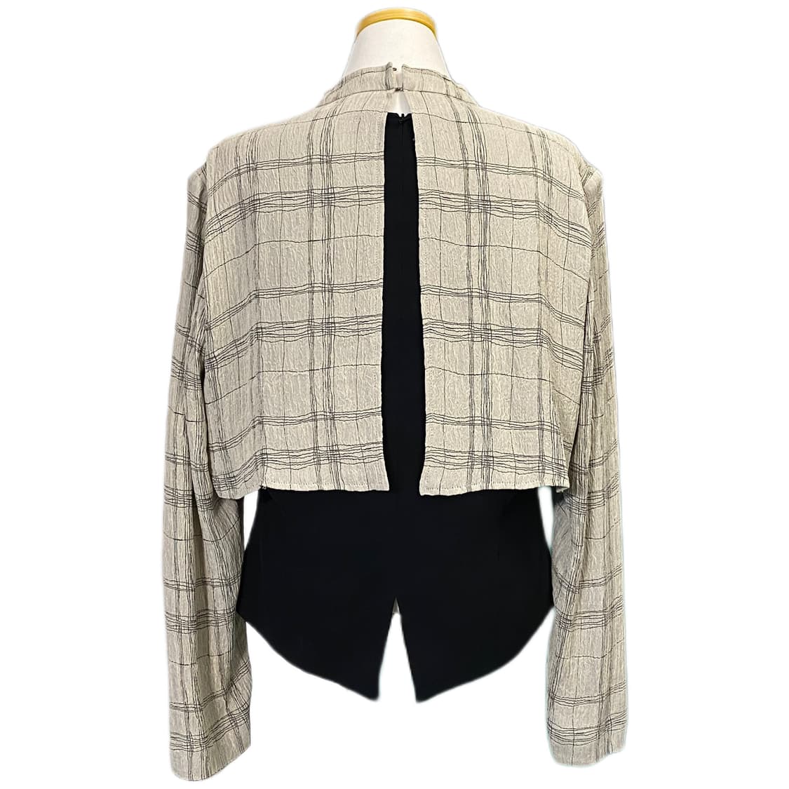 유니크 레이어드 체크 블라우스 상품이미지2