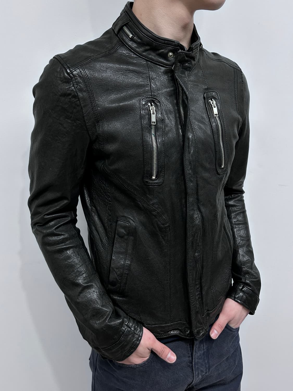 이탈리안 멀티 지퍼 램스킨 자켓 상품이미지1