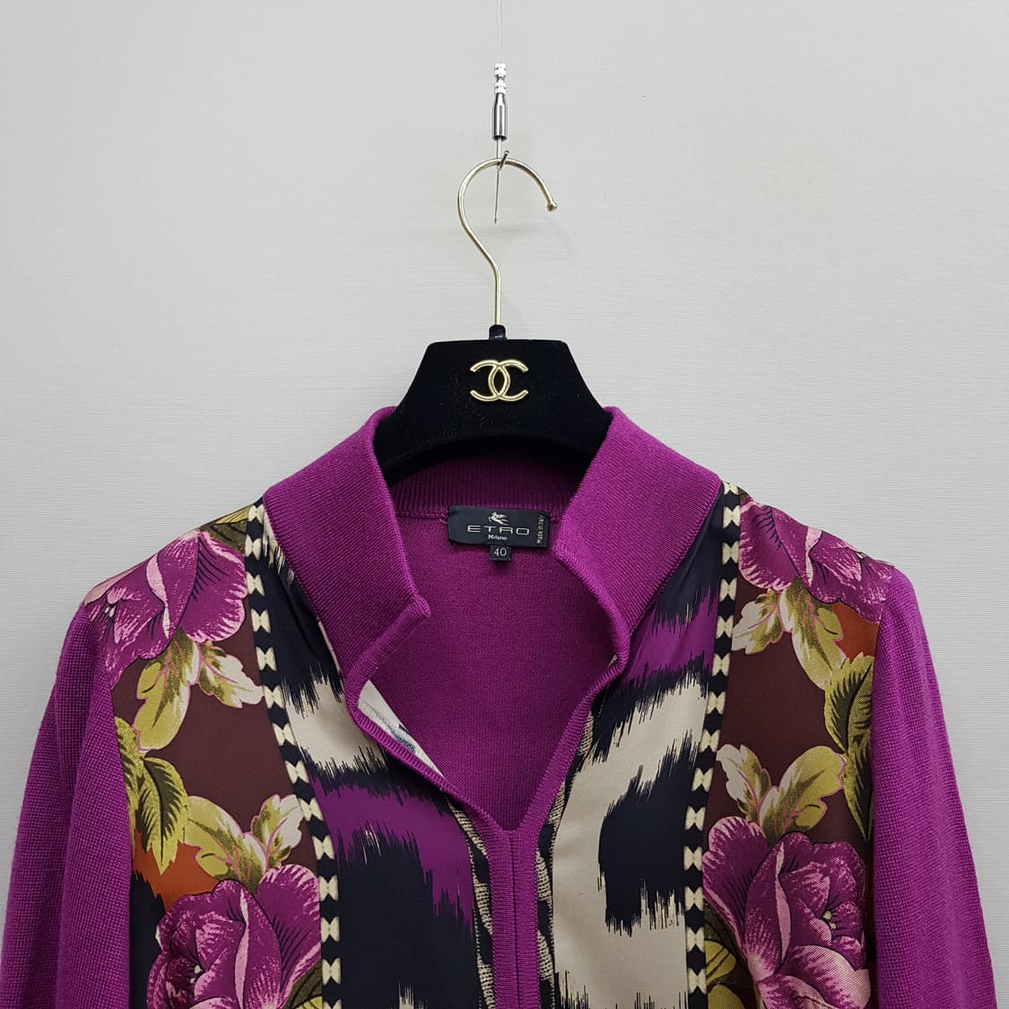 에뜨로 ETRO  플로럴 실크 패널 울 니트 40사이즈 상품이미지2