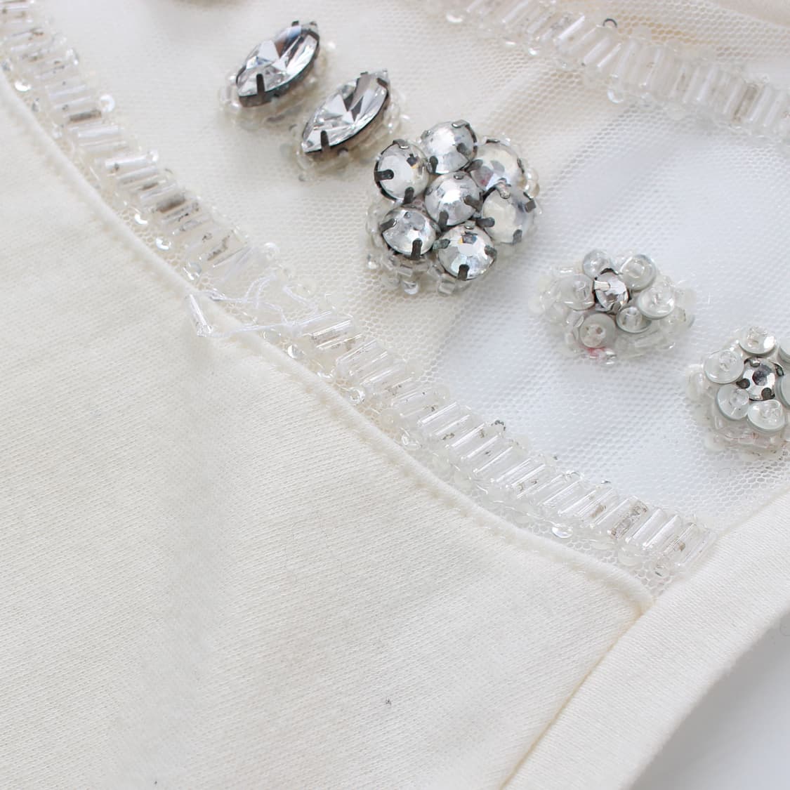 디올 Dior 빈티지 비즈 장식 자수 슬리브리스 나시 티셔츠 상품이미지4