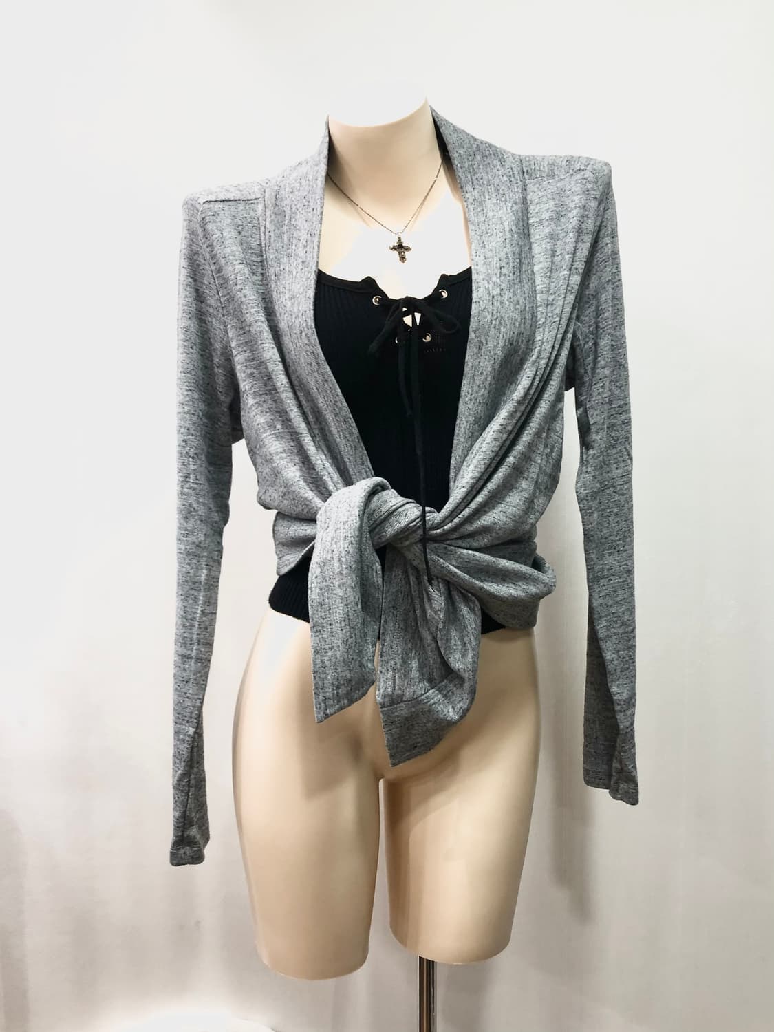 archive  style open gray cardigan 상품이미지2