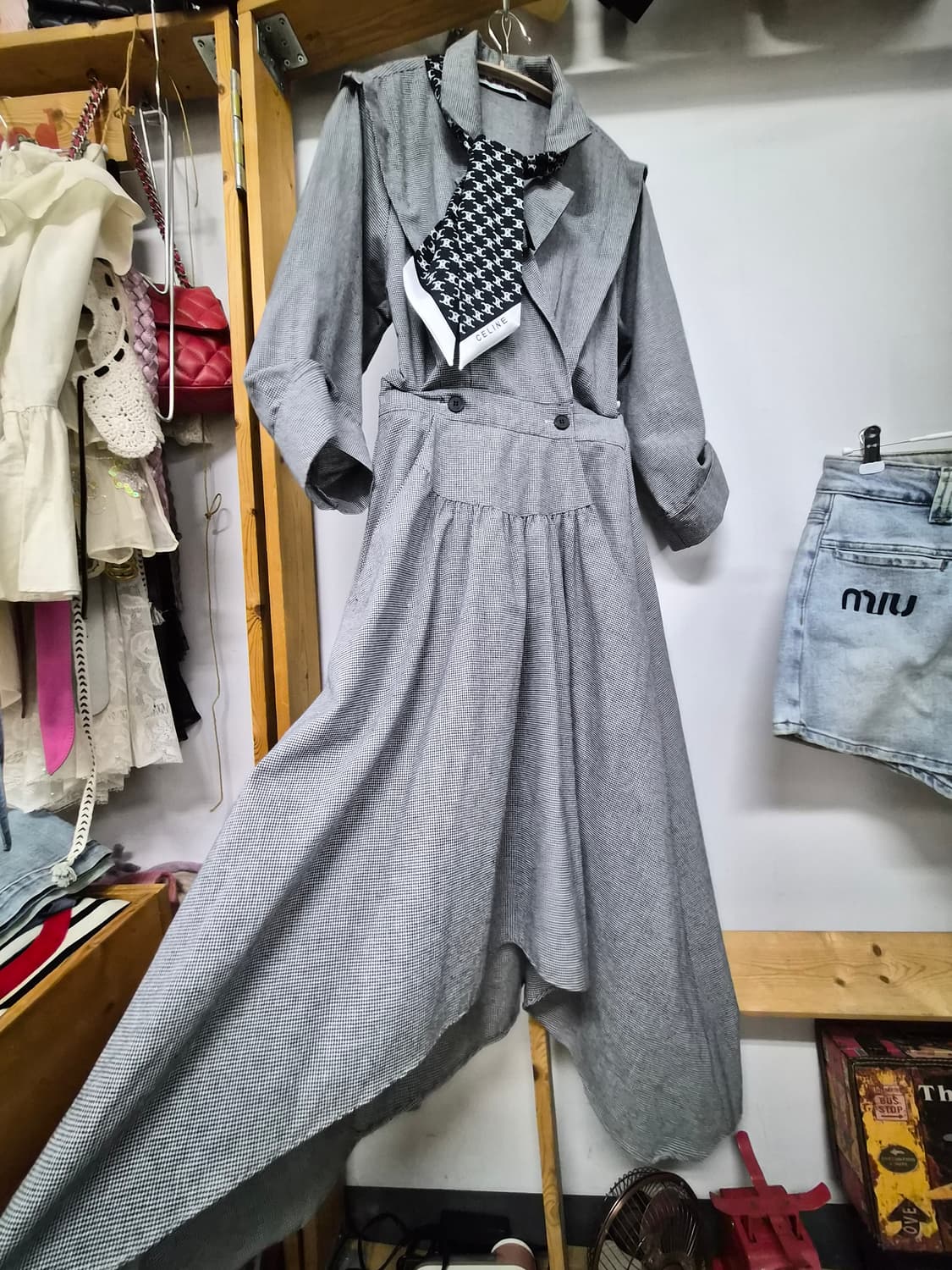 고방체크  플레어 원피스 상품이미지2