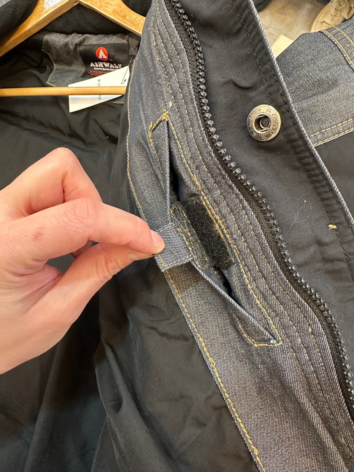 XL)에어워크 진스 데님 오리털 숏 패딩 점퍼 상품이미지8