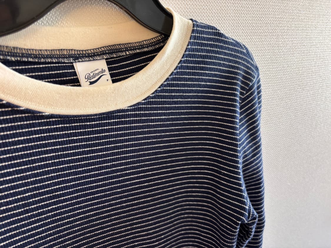 파르티멘토 우먼 스트라이프 더블레이어드 스판티셔츠 네이비 상품이미지2