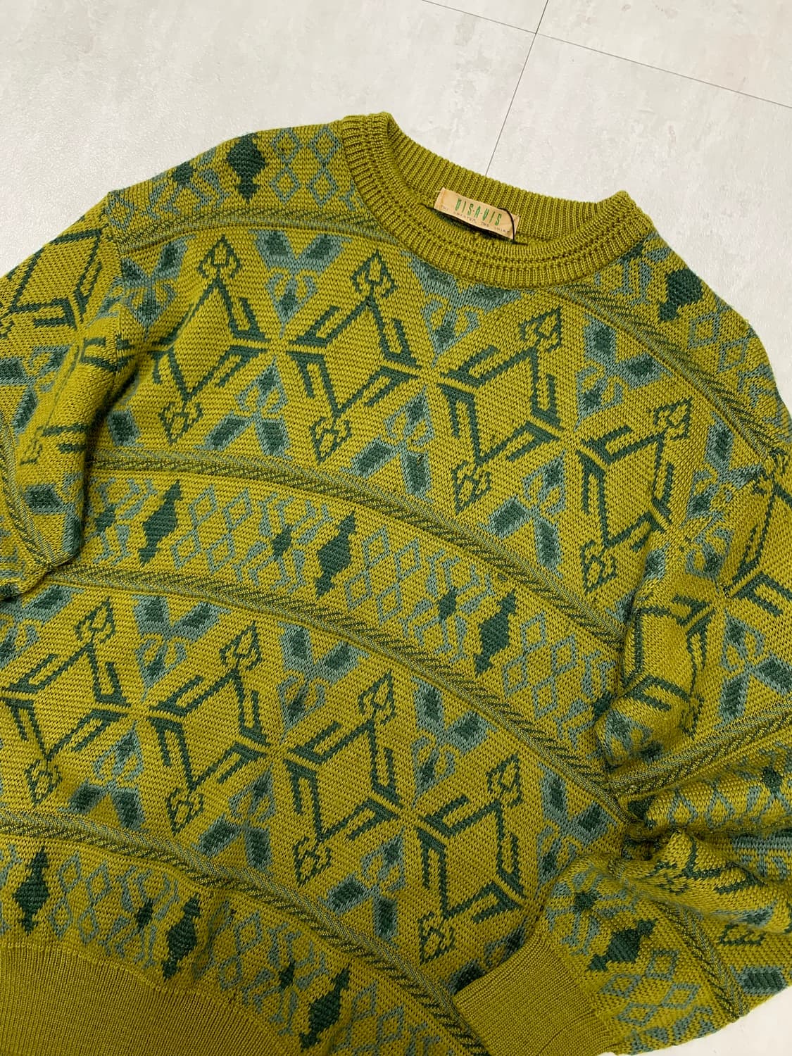 Visavis 카키 패턴 니트 #226 상품이미지2