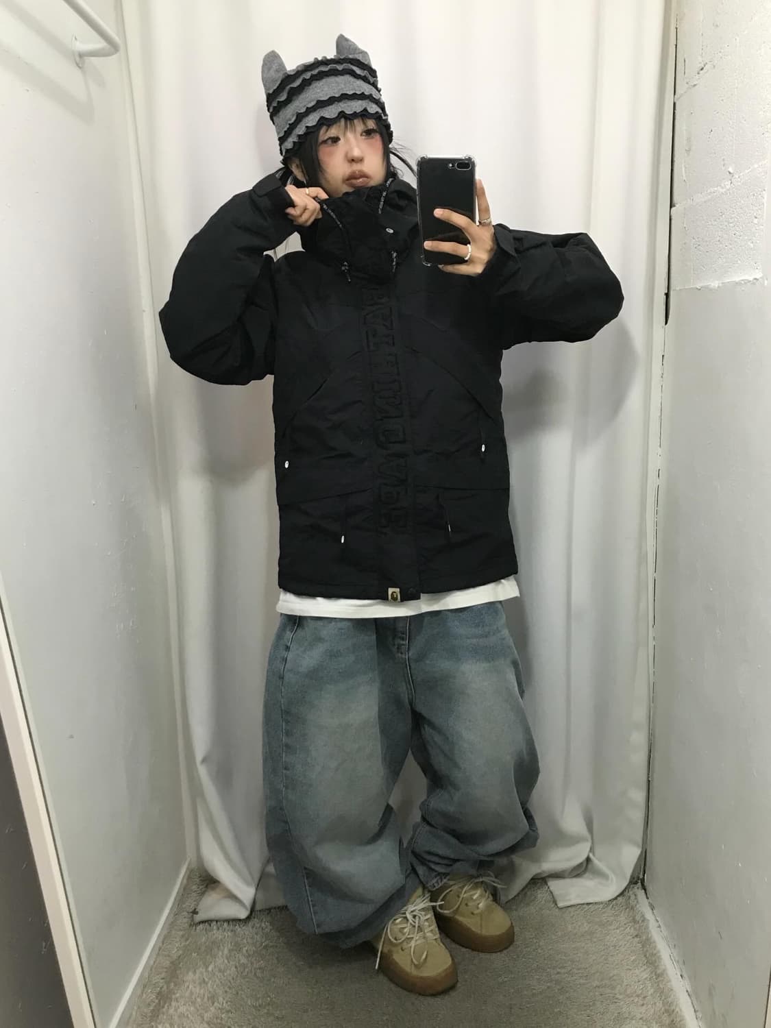 Bape Embroidery High Neck Windbreaker 상품이미지5