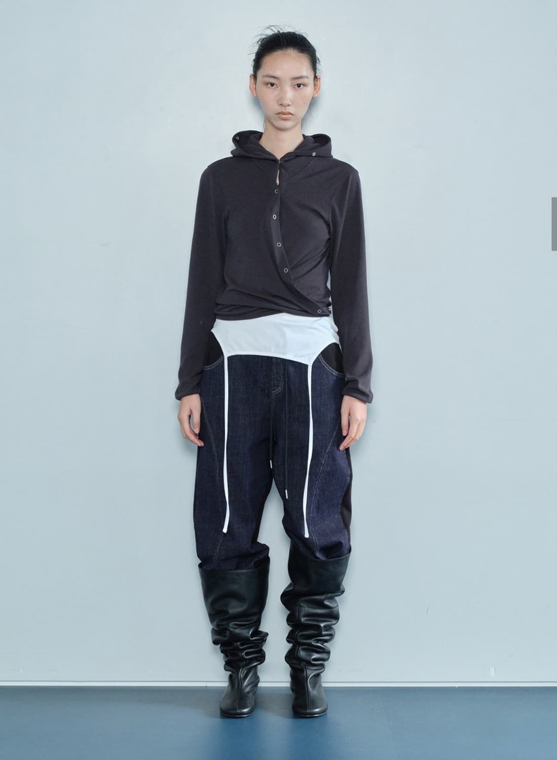 세릭 후드가디건 차콜 상품이미지4