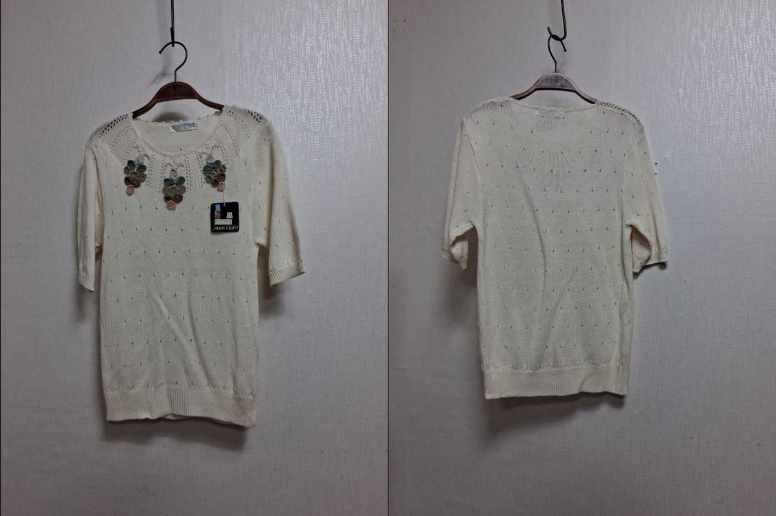 일본빈티지수입 handknit 폼폼 핸드니트 뜨게 크로셰 니트 새옷55
 상품이미지7