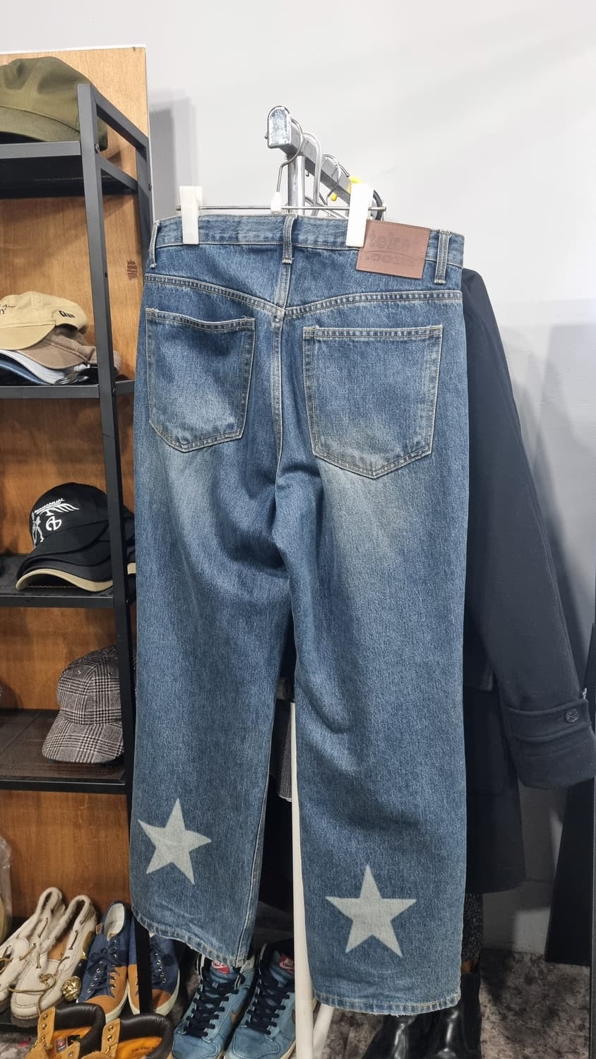 TEKET(테켓) 34size 스타 데님팬츠 청바지 와이드 상품이미지2