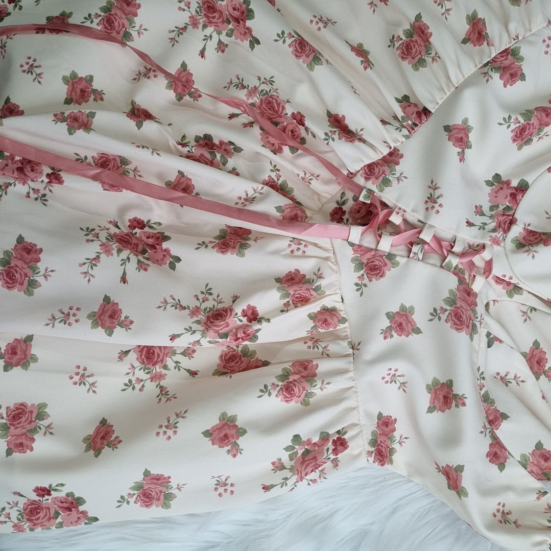 플라워 꽃무늬 레이스 롱 나시 원피스 1808 상품이미지6