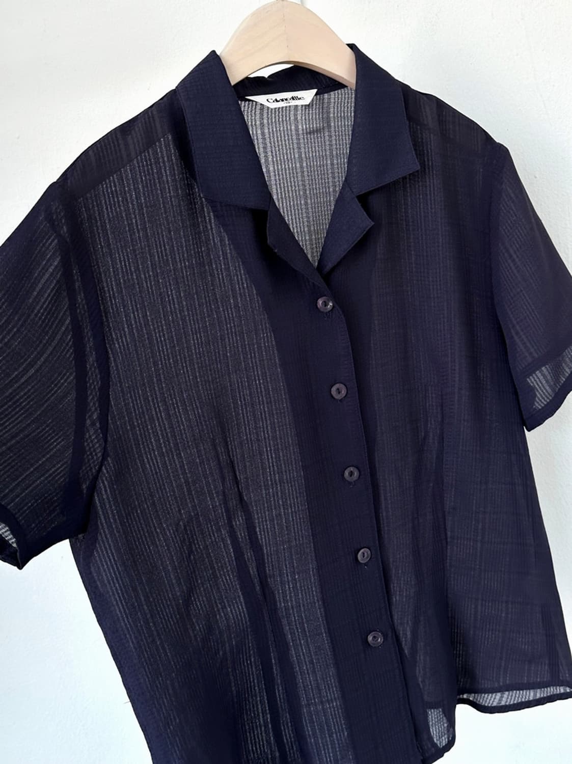 Patterned sheer loose blouse 상품이미지1