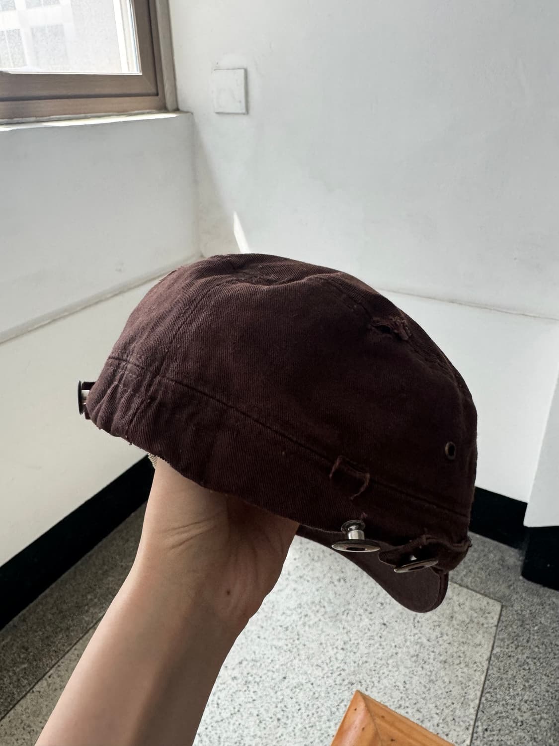 버튼 데미지 넘버 패치 디테일 캡 상품이미지8