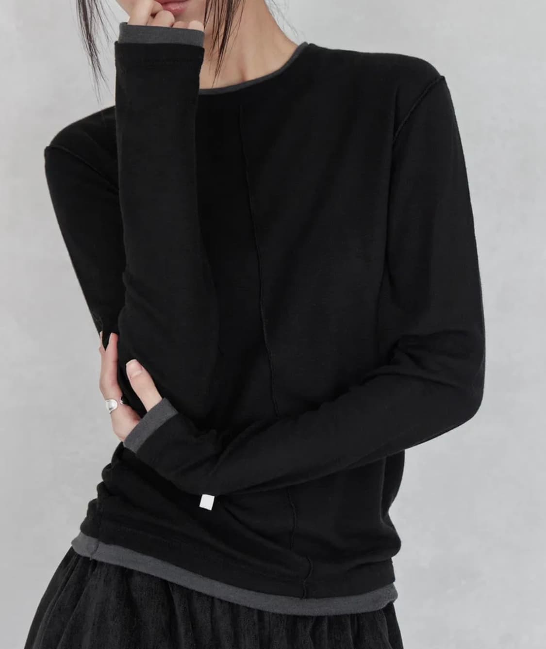 런던다다 롱슬리브 LABEL INCISION LONG SLEEVE T-S 상품이미지1