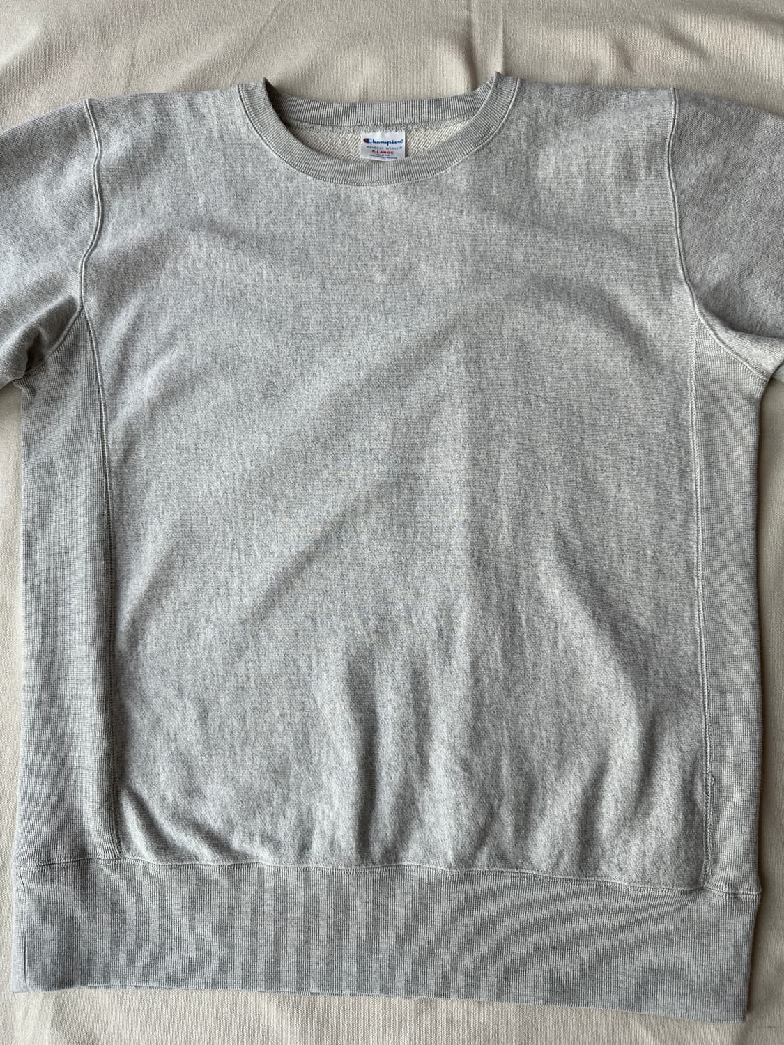 챔피온 재팬 리버스위브 무지 그레이 오트밀 스웻셔츠 XL 상품이미지4