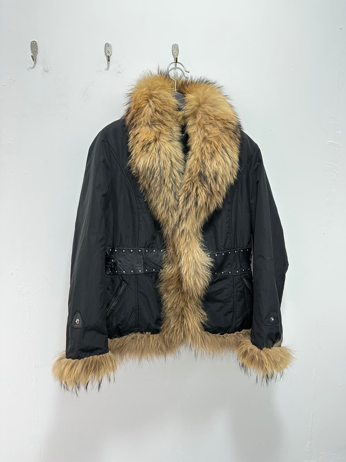 Raccoon fur sheepskin leather detail fur 상품이미지2