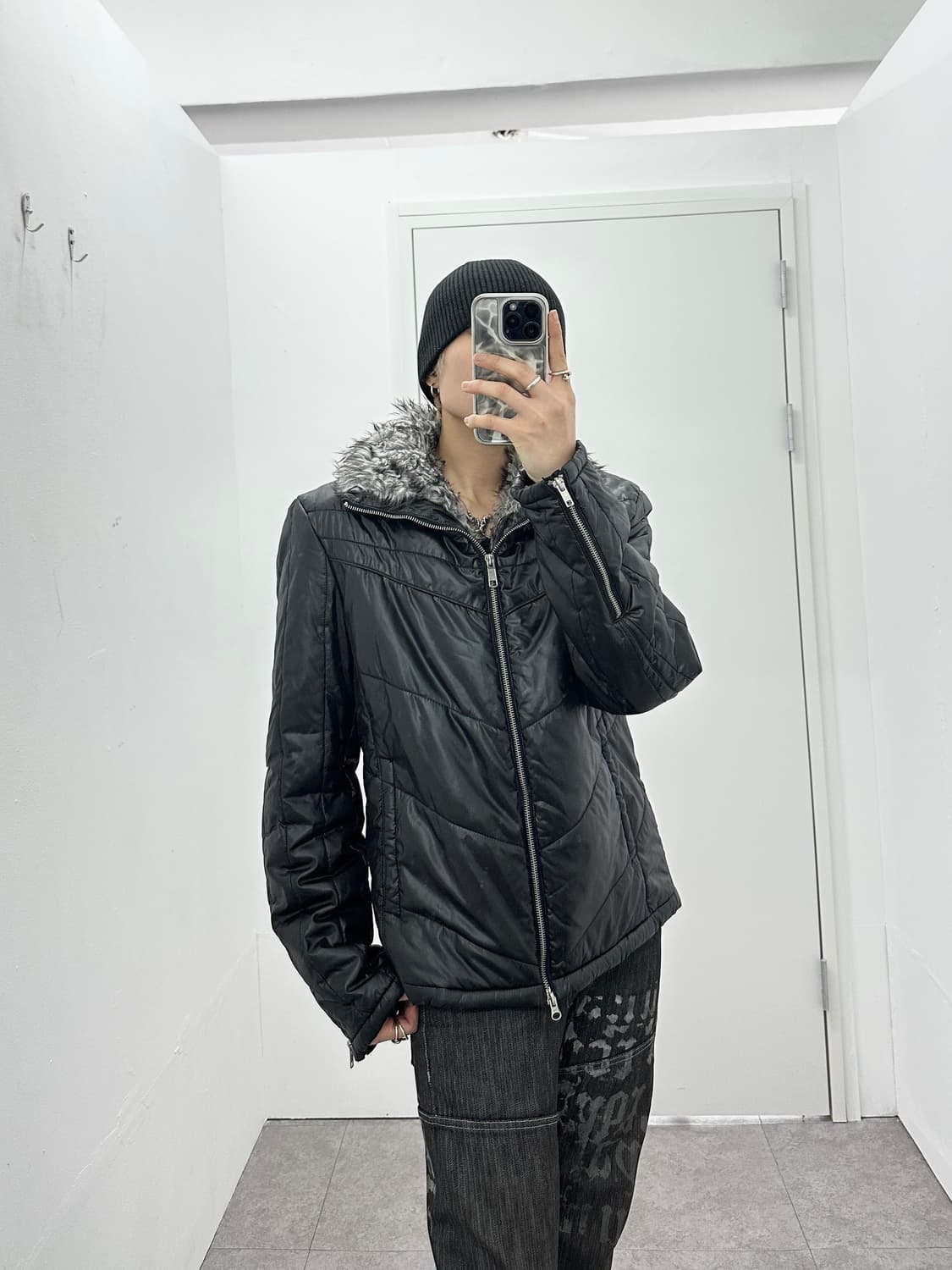 SPINASH 00s trimming fur puffer jacket 상품이미지4