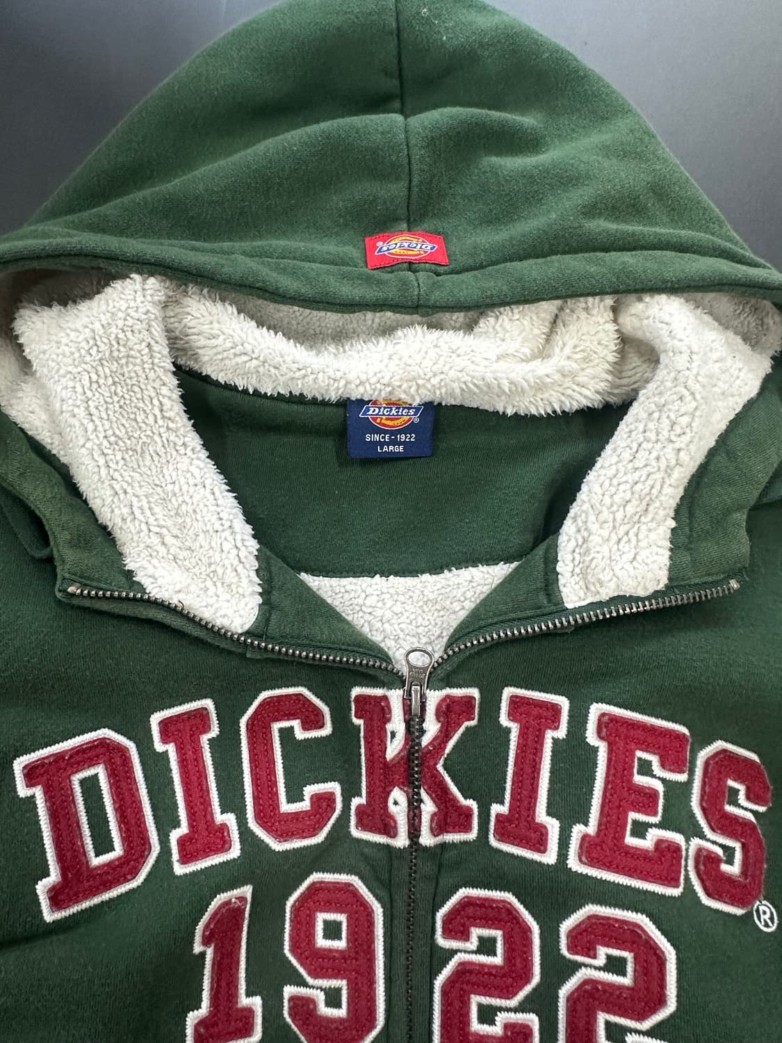 디키즈 자수레터링 후드집업 그린 상품이미지8