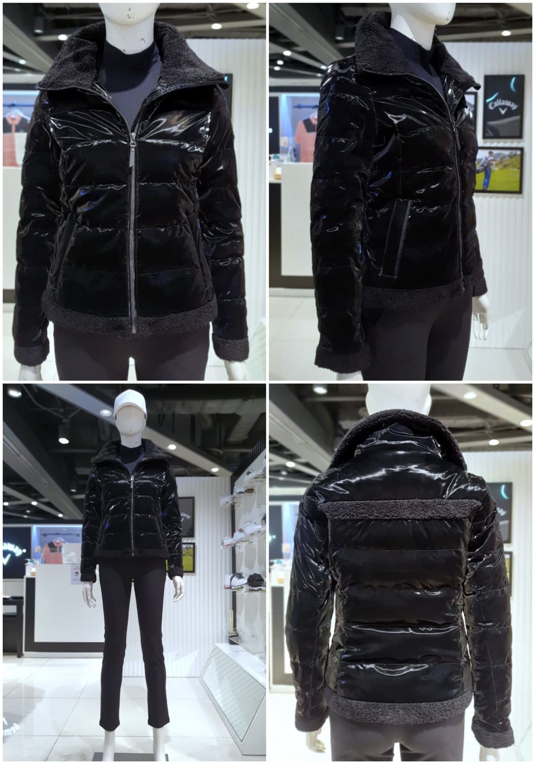 캘러웨이 글로시 구스다운 뽀글이 여성 골프 패딩 점퍼 상품이미지1