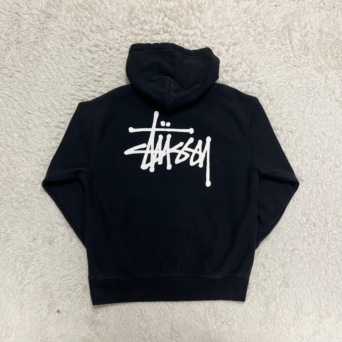 Stussy stock logo black hoodie 상품이미지6