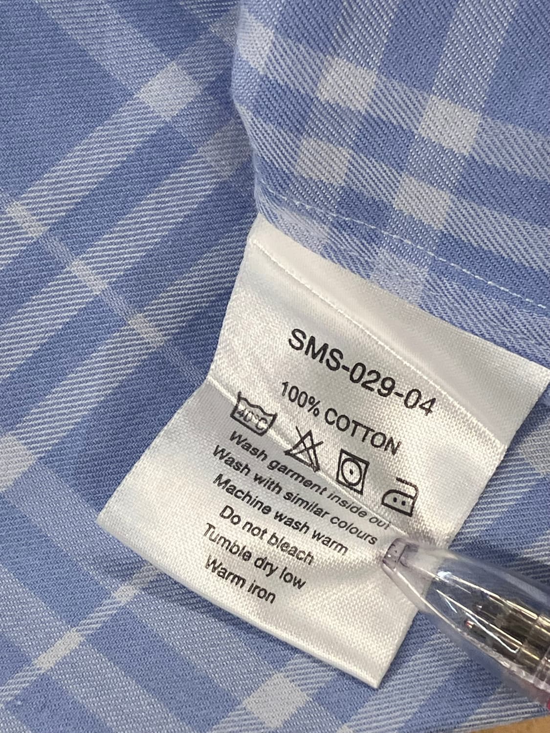 버버리 체크 반팔 셔츠 스카이블루 M #csz3705 상품이미지6