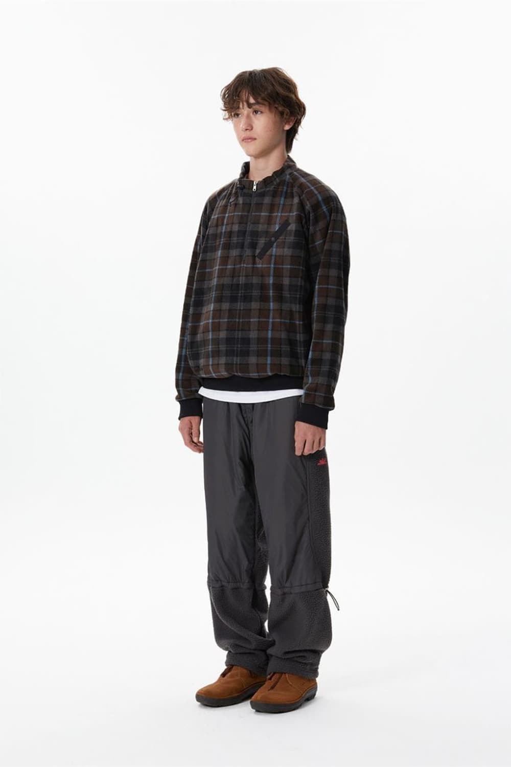 썬러브 Plaid Player Fleece Pullover 다크브라운 상품이미지2