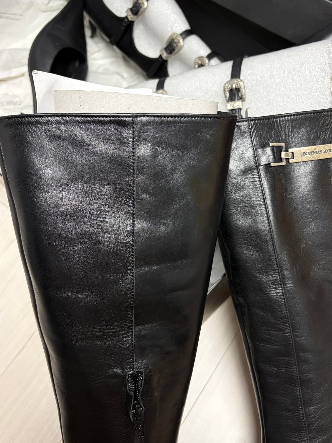 보헤미안서울 메탈 벨티드 롱부츠 metal belted longboots 상품이미지6