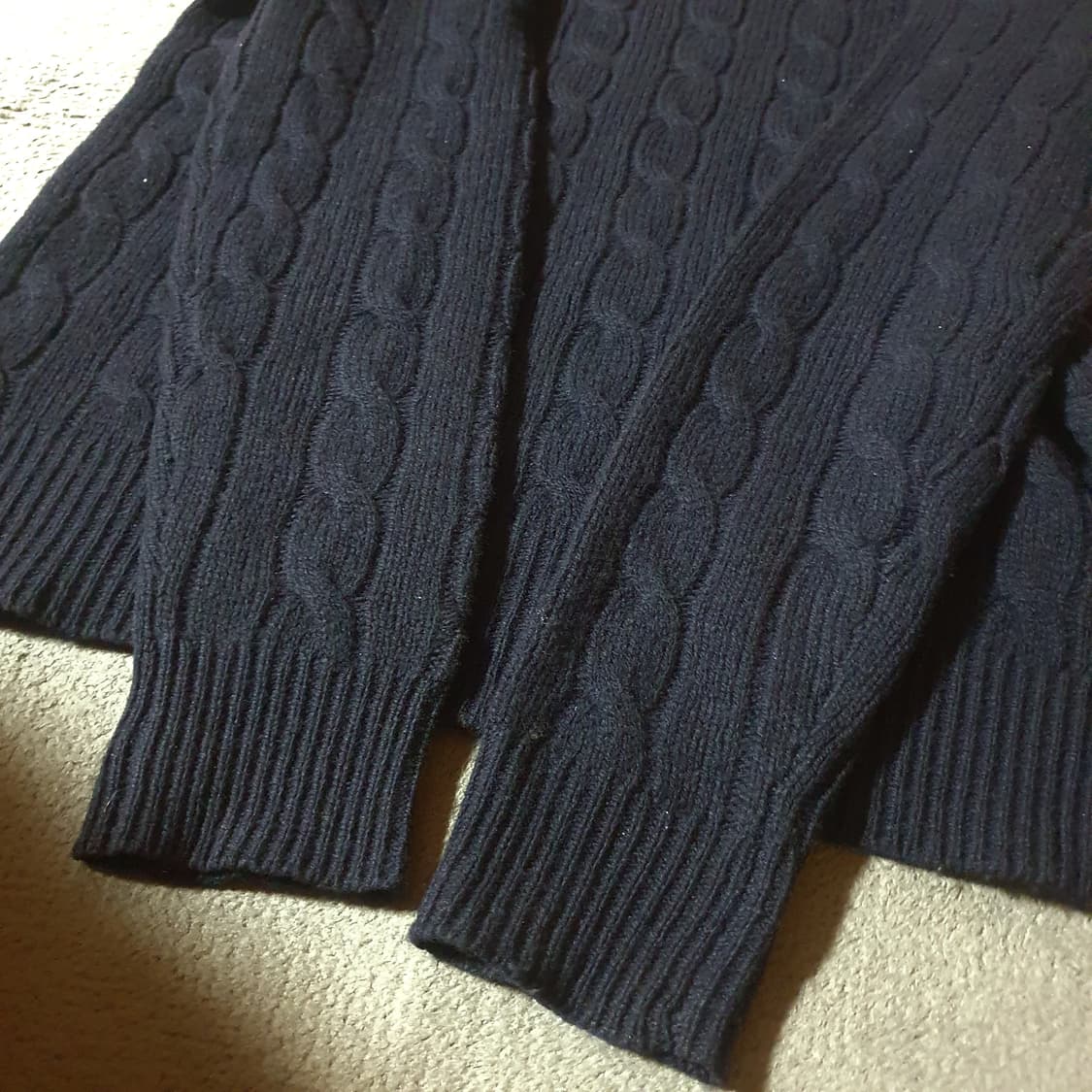 폴로 여성 울 캐시미어 케이블 니트 S 네이비 상품이미지4