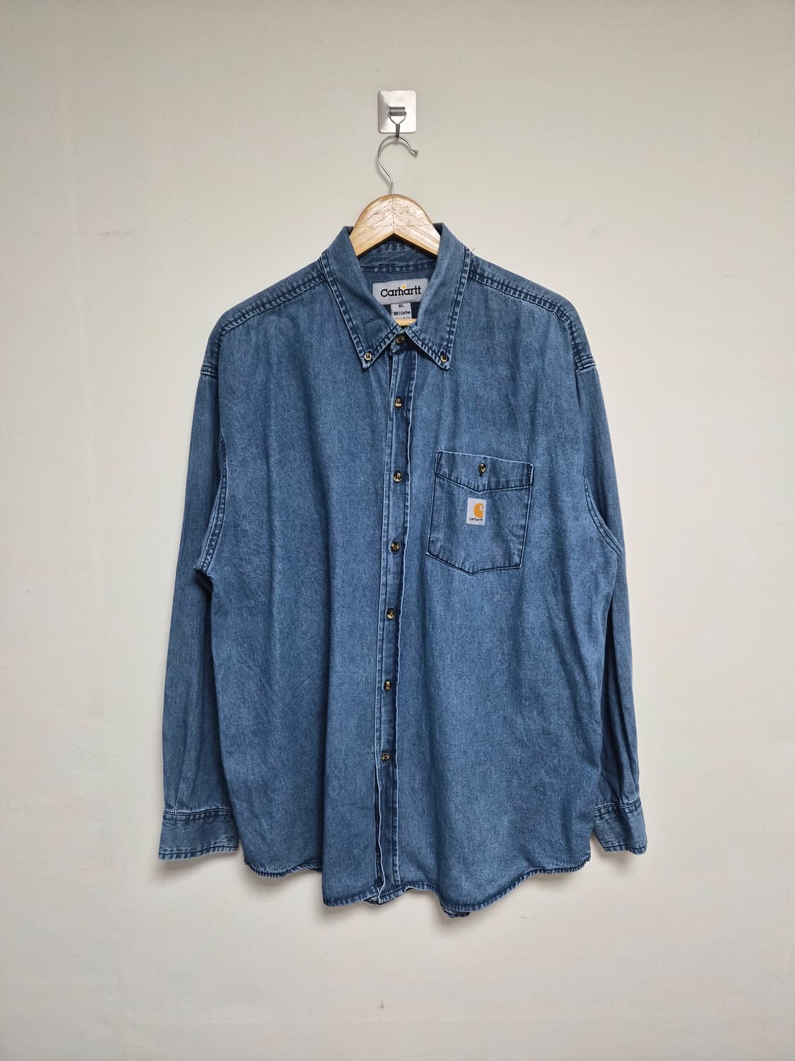 칼하트Carhartt 카라 배색 데님 셔츠 XL - S224 상품이미지1