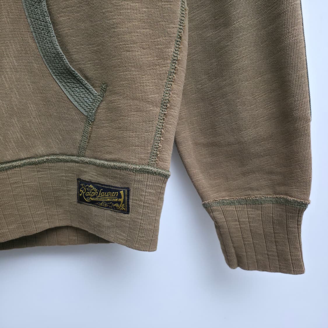 [M] 폴로 랄프로렌 성조기 숄카라 스웻셔츠 카키 상품이미지4