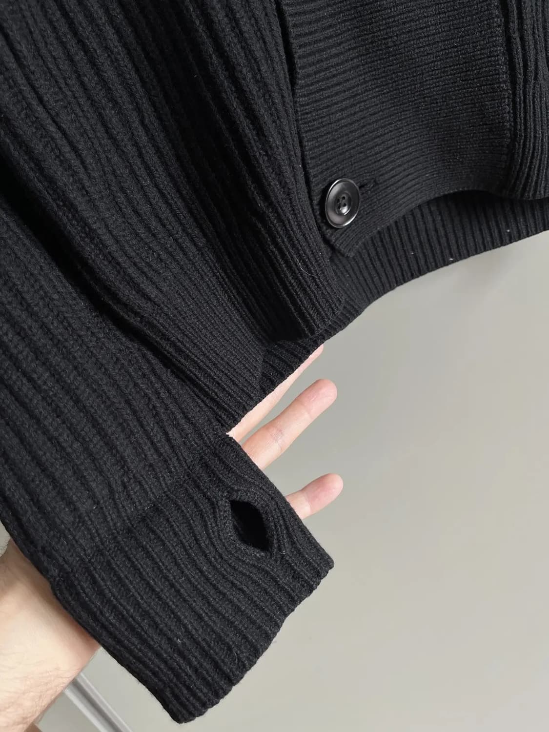 르메르 x 유니클로 16FW 숄 카라 가디건 블랙 L 상품이미지3