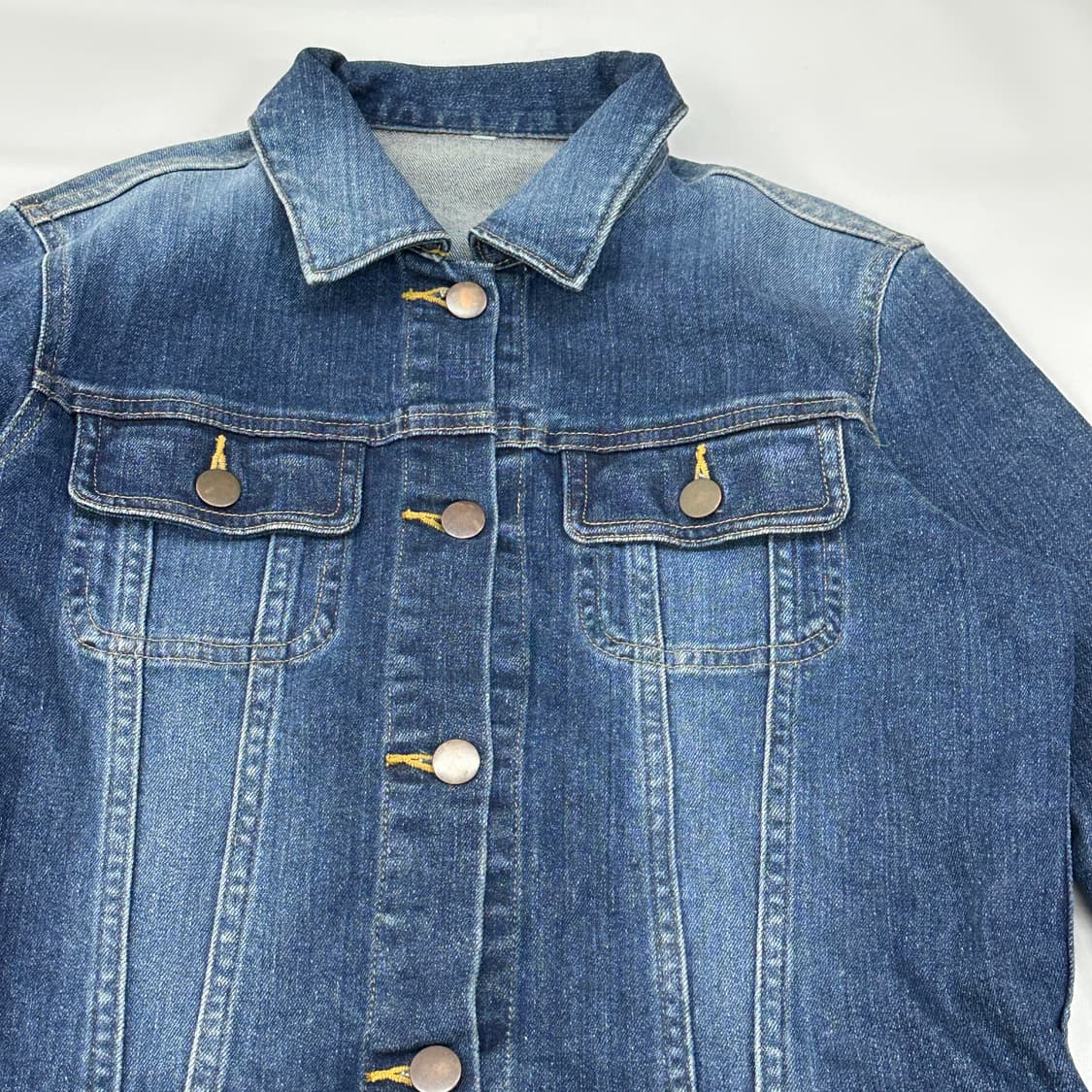 재팬 빈티지 중청 슬림 청자켓 데님 자켓 워싱 핀터 보헤미안 y2k 상품이미지4