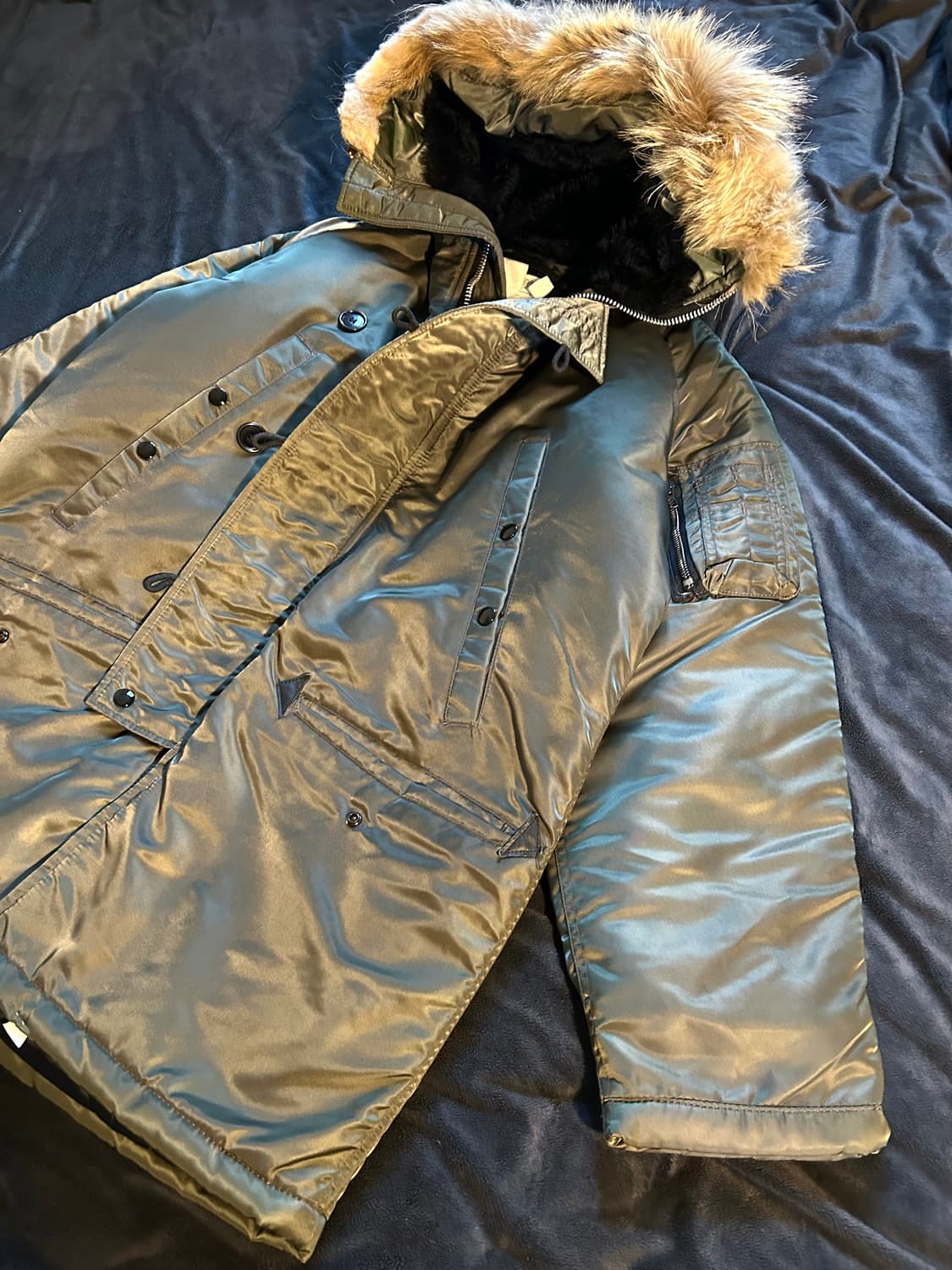 Khaki N2b Long Type Ma-1 Bomber Jacket 상품이미지2