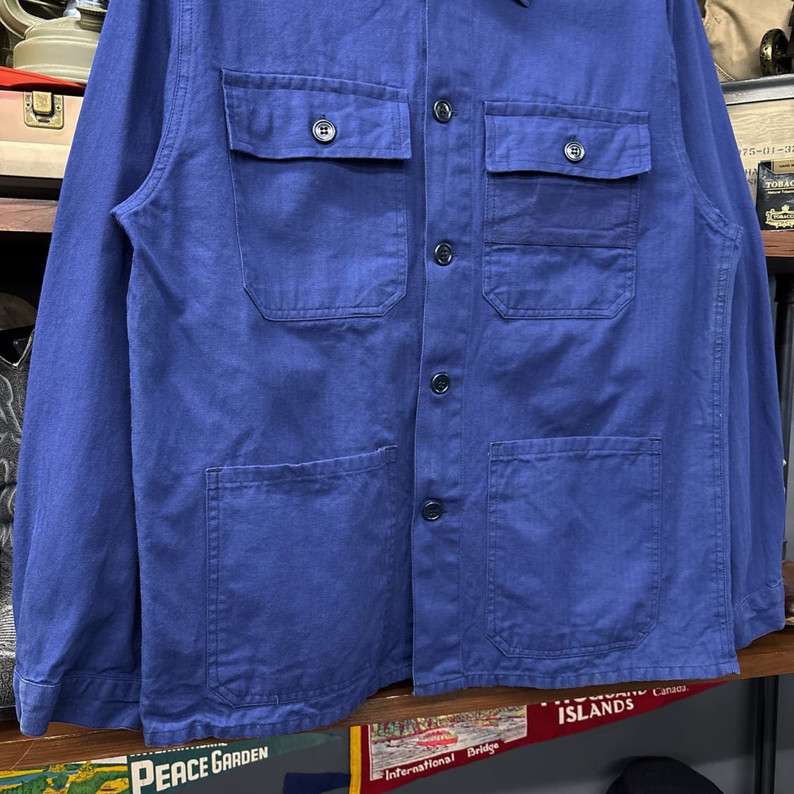 80s 클래식 헤링본위빙 4포켓 프렌치워크자켓 N558 상품이미지4