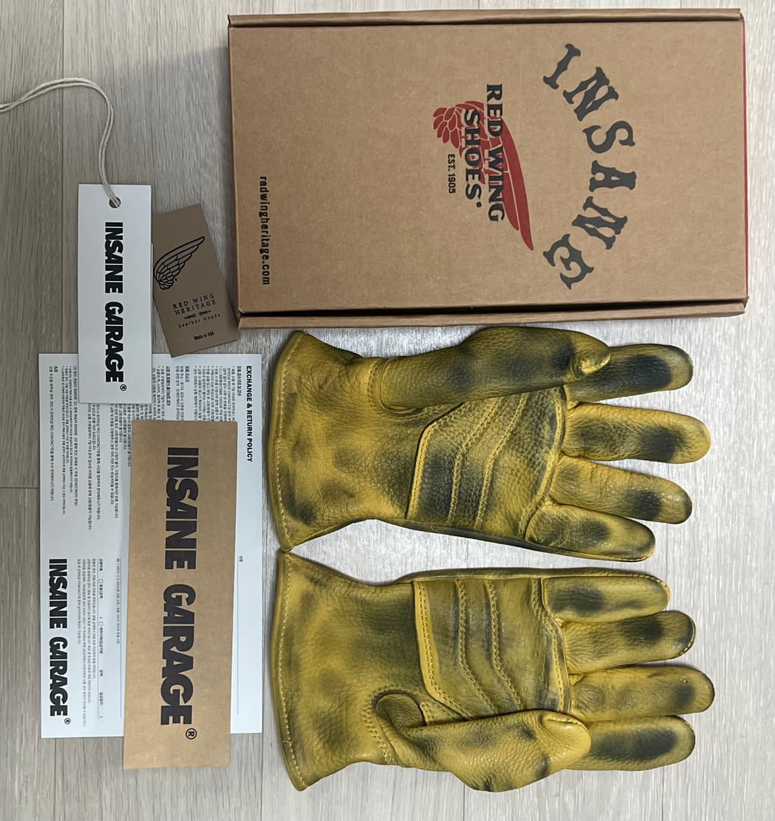 인세인개러지 레드윙 벅스킨 장갑 상품이미지3