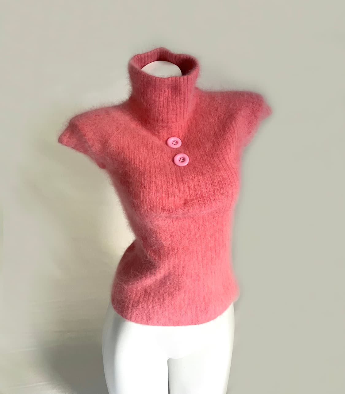 Angora pink button knit 상품이미지2