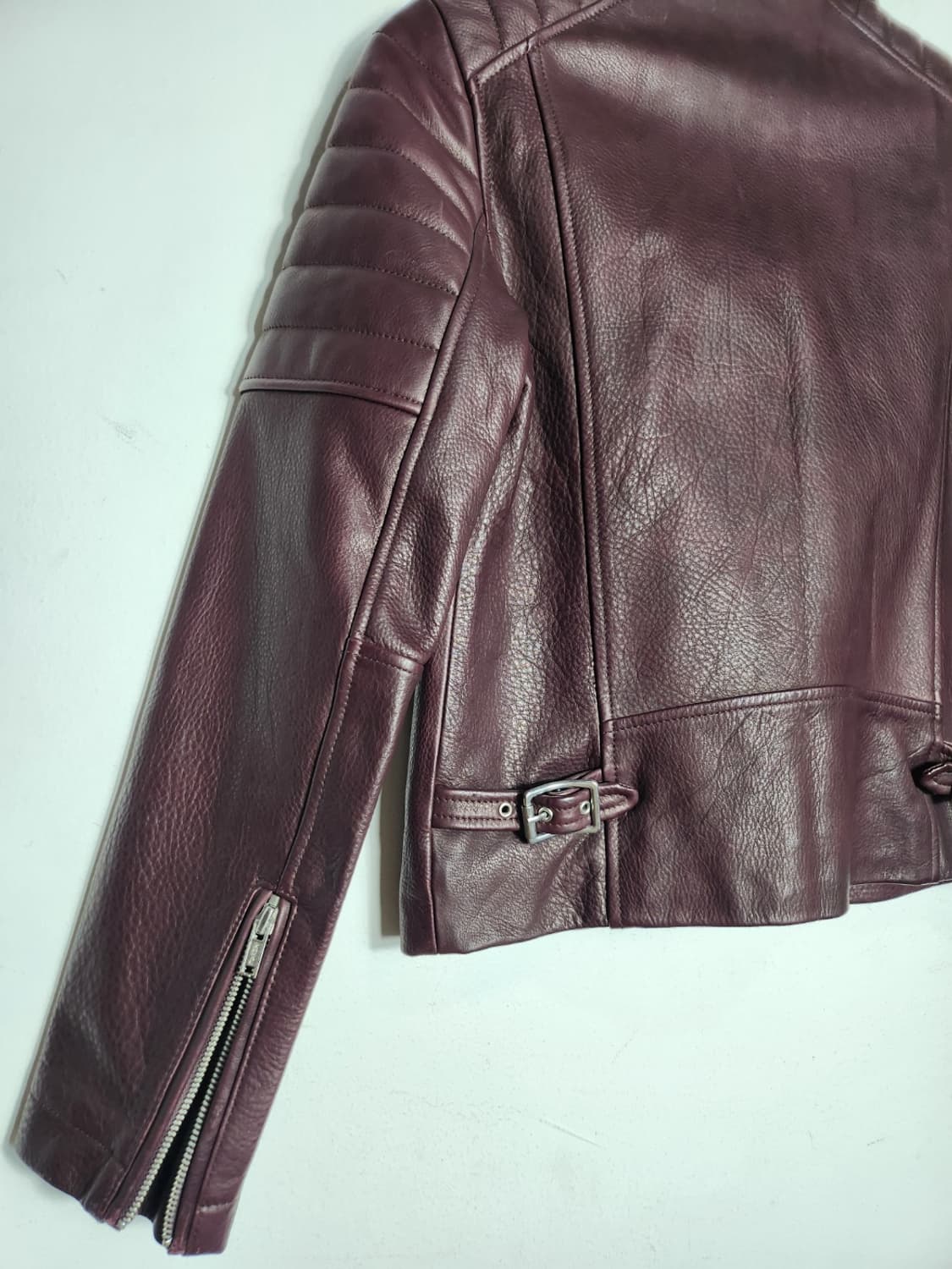Gap 버건디 가죽 라이더 자켓 상품이미지5