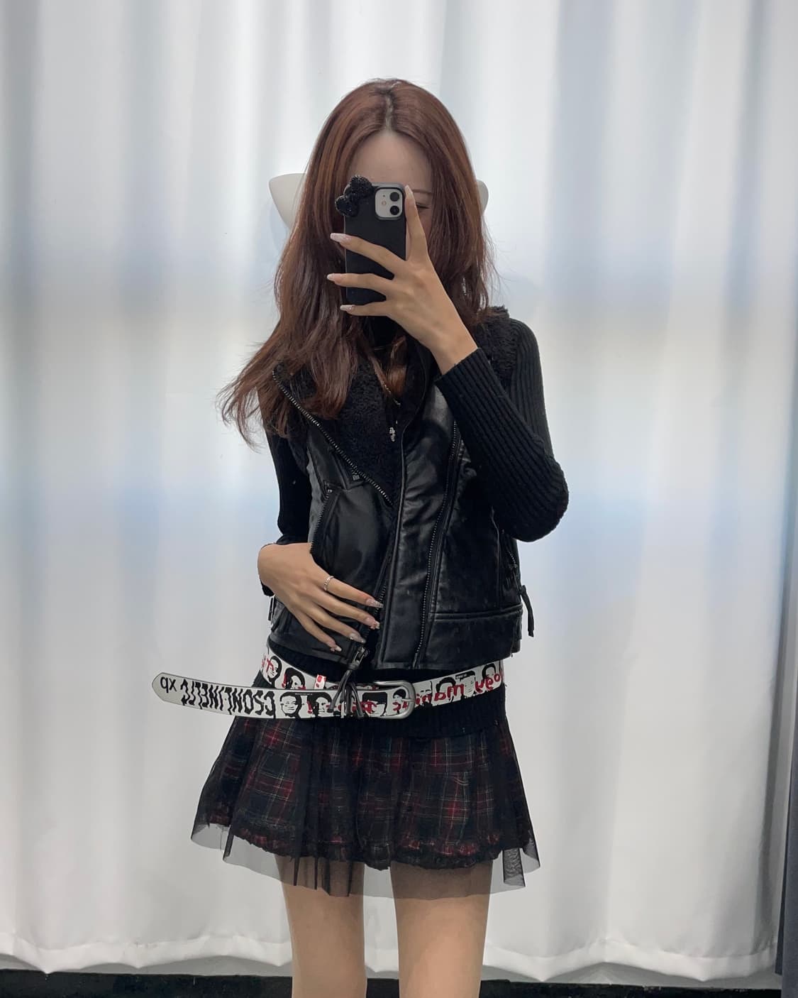 🎸블랙 퍼 레더 베스트🎸 상품이미지3