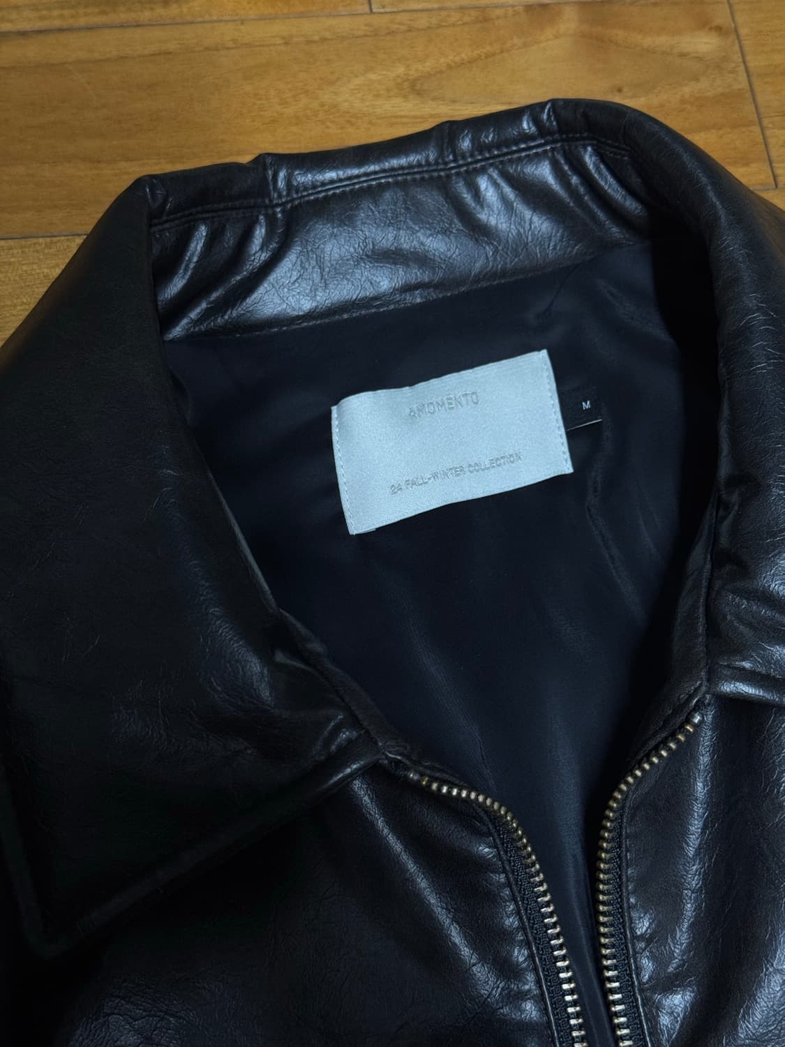 아모멘토 비건레더 블루종 상품이미지2