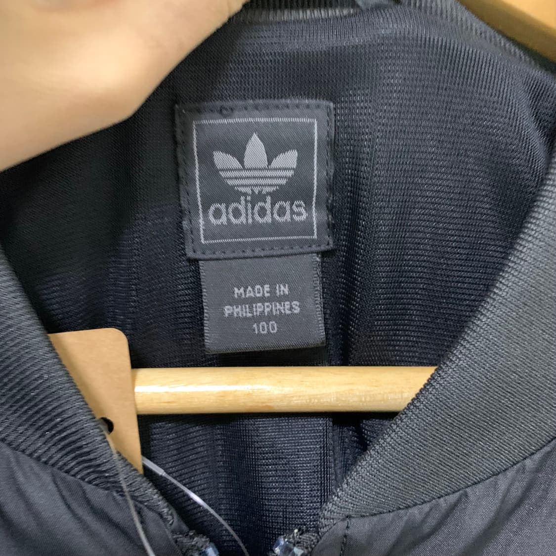아디다스 블랙/골드 빈티지 져지 바람막이 집업 자켓 100 사이즈 상품이미지4