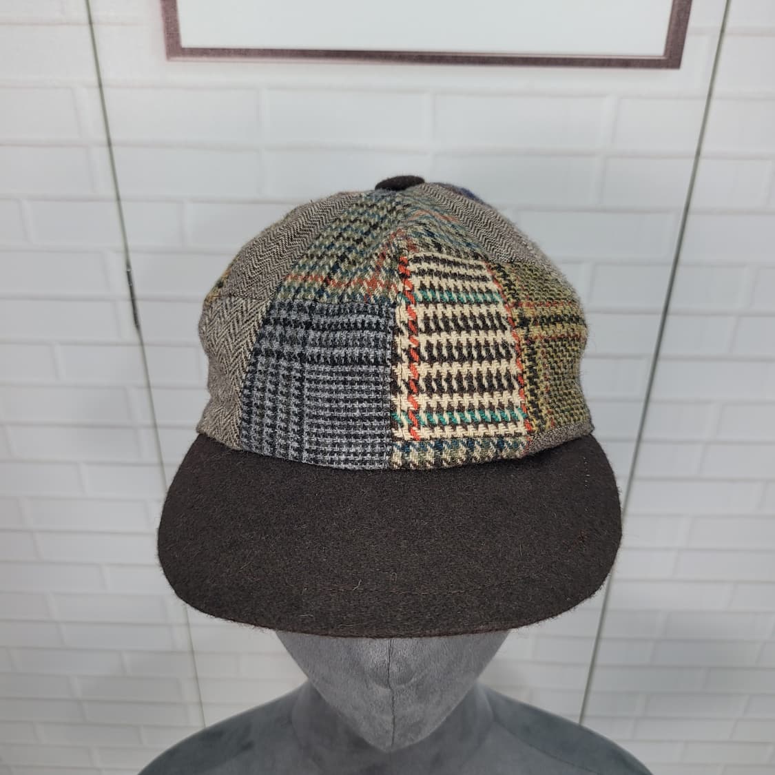 커터앤벅 80%모 체크 모자 볼캡 캡 Made in Italy 57사이즈 상품이미지1