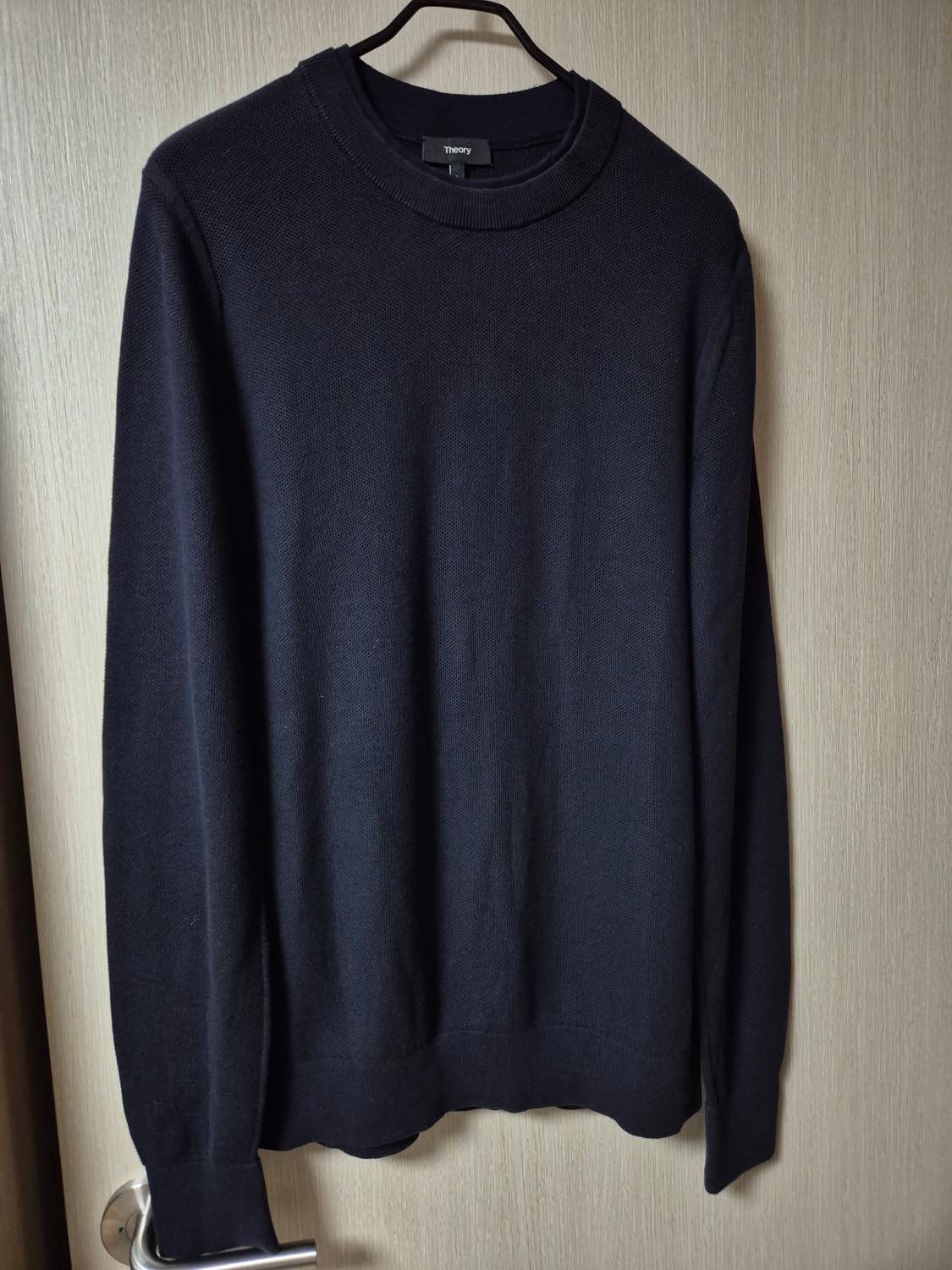 띠어리 이중라운드 니트 남성 라지 코튼니트 상품이미지1