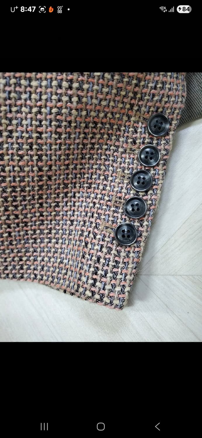 정품 앤더슨벨 차른 아시메트릭 프레이드 엣지 트위드 코트 상품이미지8