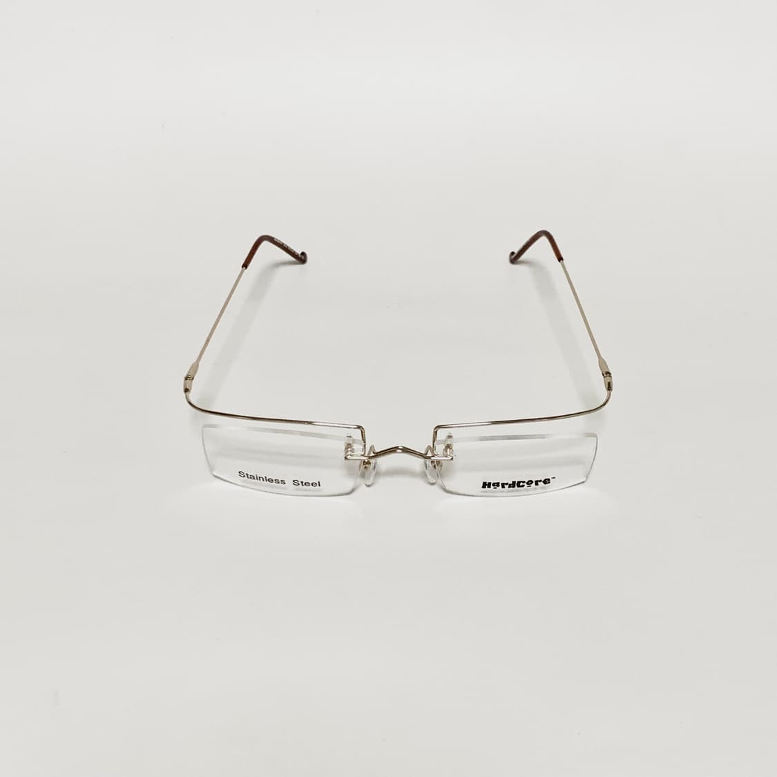 840 골드 데드스탁 남녀공용 무테 직사각 스테인리스 프레임 빈티지안경 상품이미지2