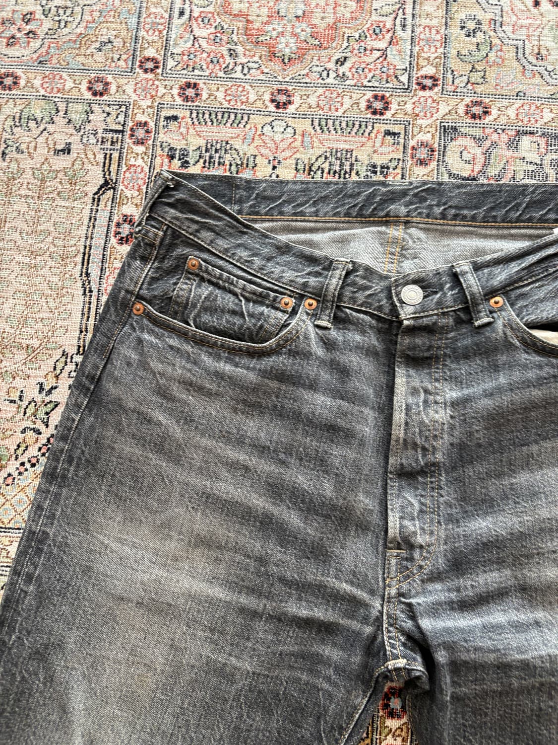 웨어하우스 1101 used black wash  상품이미지3