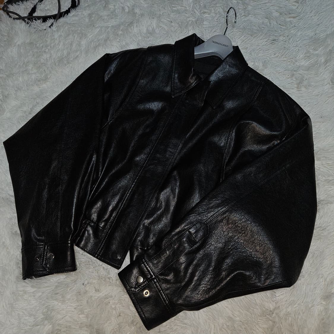 트리밍버드 Placket Leather Blouson [ Black ] 상품이미지4