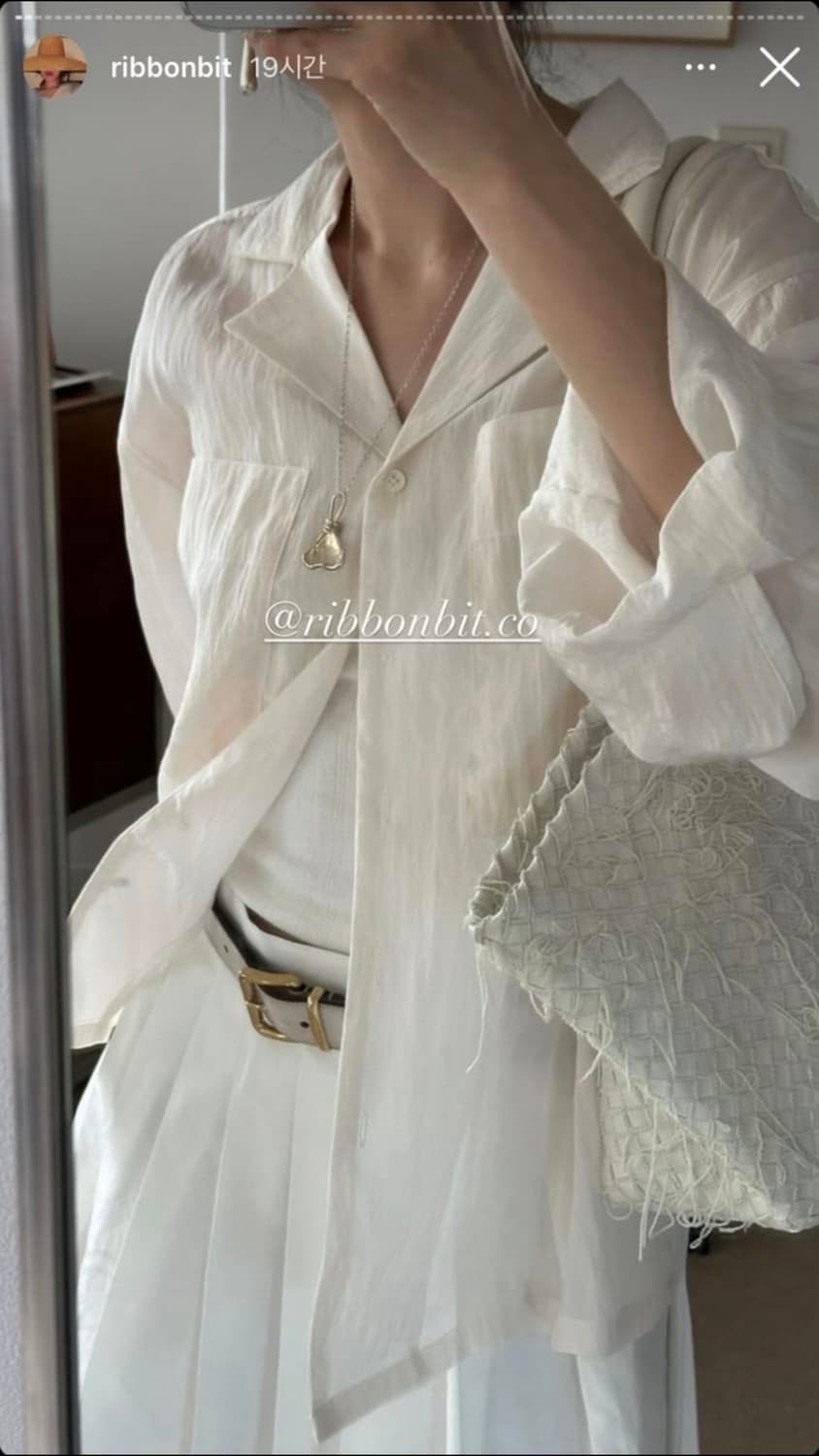 리본빛 메이즈 포켓 블라우스 / 아이보리 상품이미지4