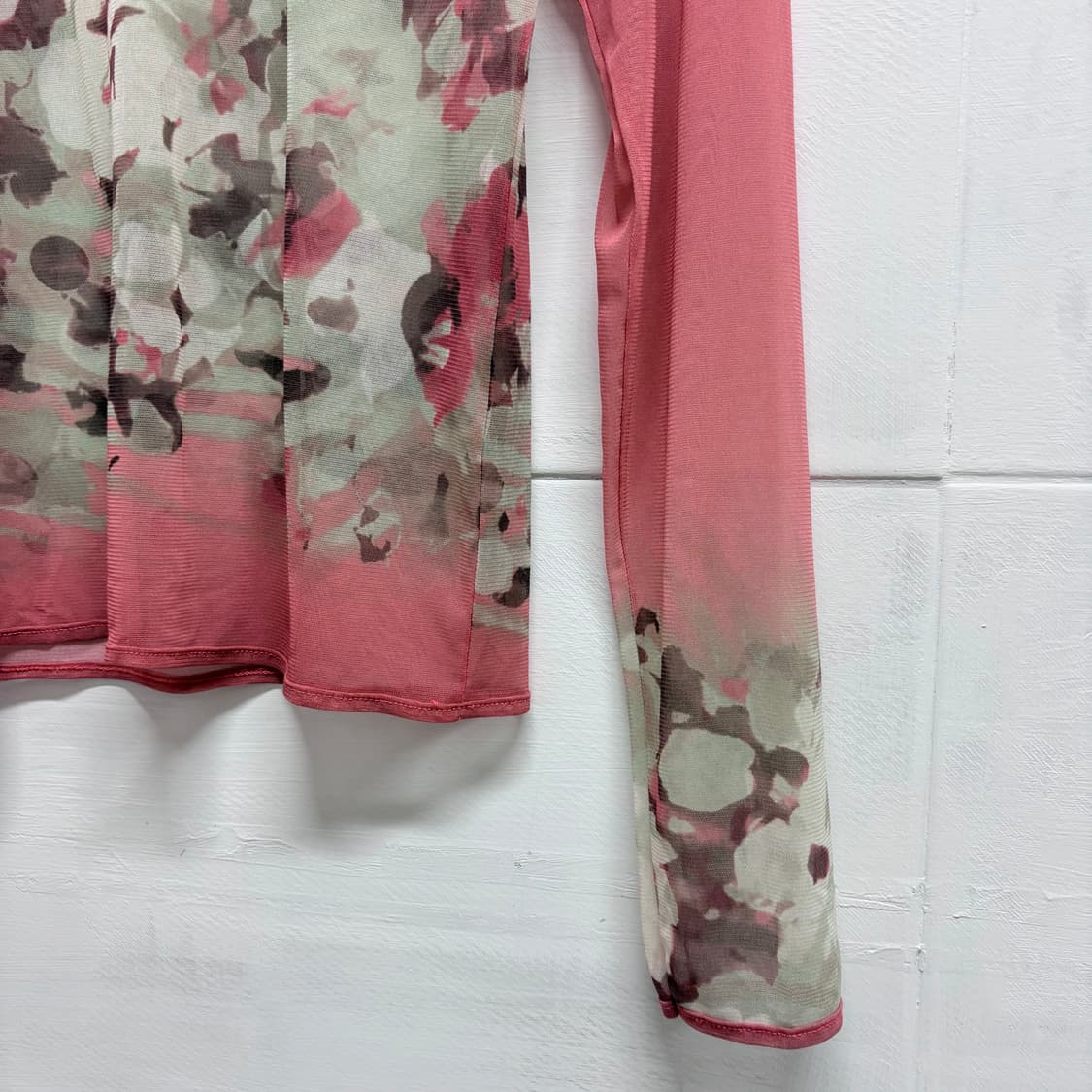 핑크 플라워 시스루 페어리 탑 롱 슬리브 JPN 상품이미지2