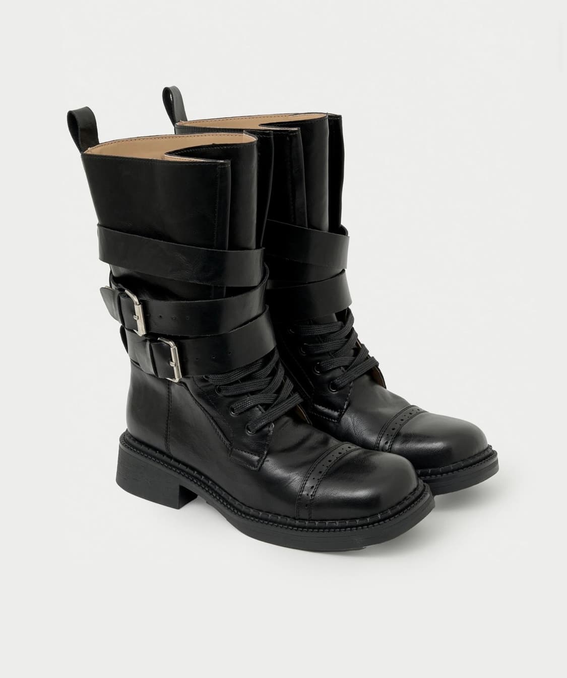 헬레나파리스 셀레나 벨티드 레더 롱 부츠 [블랙] 상품이미지1